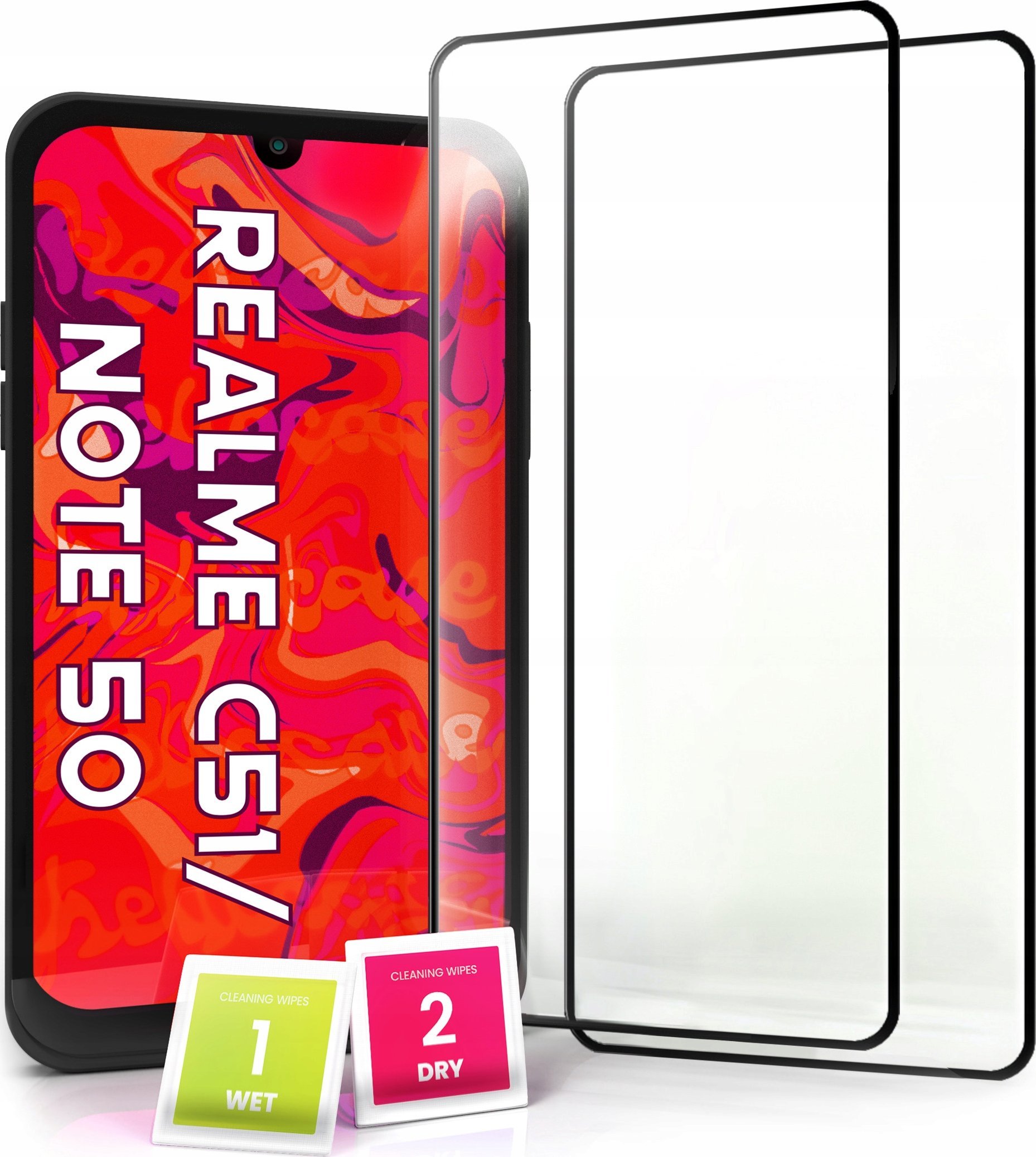 Hello Case 2-pak Szkło Hartowane do Realme C51 / Note 50 Ochronne Na cały ekran 5D 9H