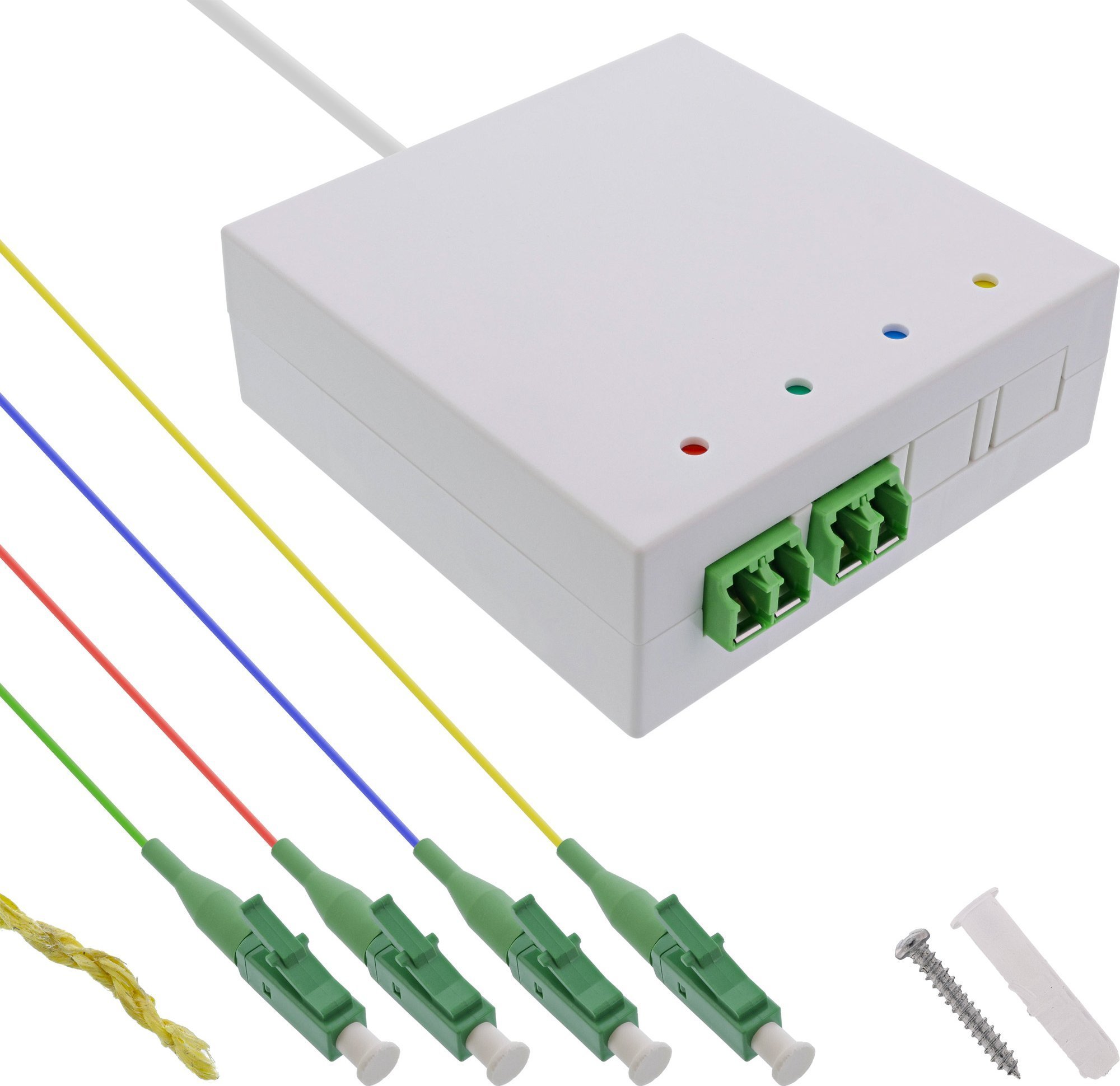 InLine® FTTH Verlängerungsbox vorkonfektioniert 4x LC/APC 9/125µm 30m