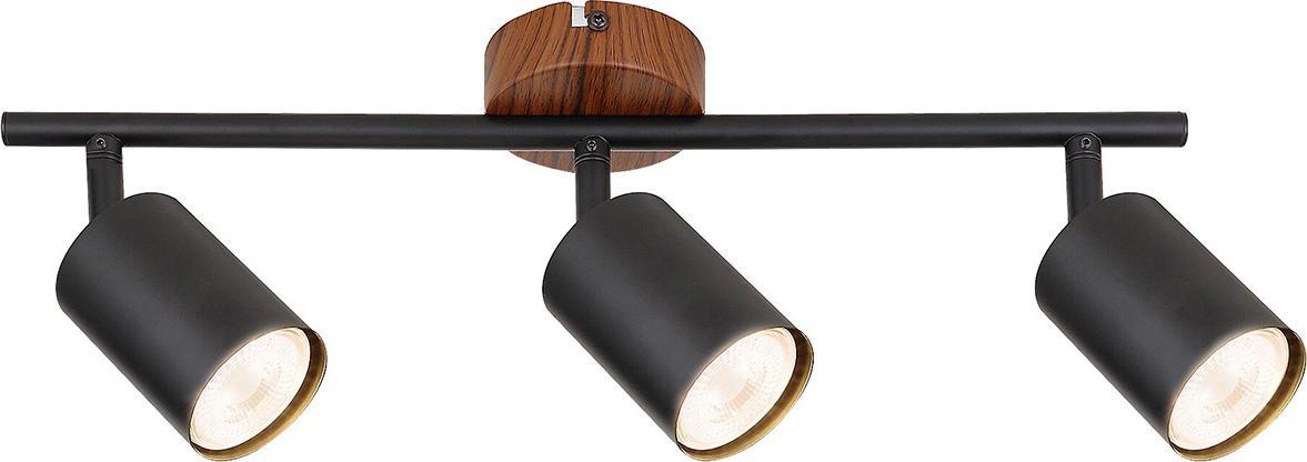 Lampa sufitowa Rabalux 3-płomienna lampa sufitowa Edmund do holu z regulacją czarna drewno