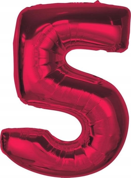 GoDan Balon foliowy cyfra 5 czerwona Smart 92cm