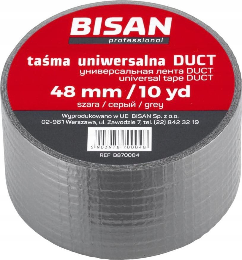 Bisan Bisan taśma uniwersalna DUCT 48mm/10yd, szara B870004