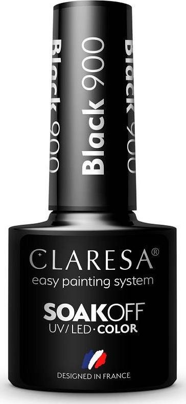 Claresa Soak Off UV/LED Color lakier hybrydowy 900 Black 5ml