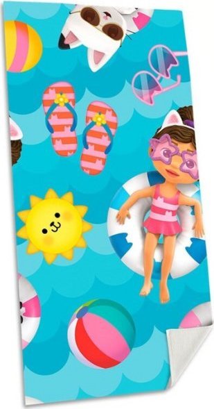 Kids Euroswan Ręcznik plażowy Koci Domek Gabi 70x140cm bawełna Gabby's Dollhouse GD00003