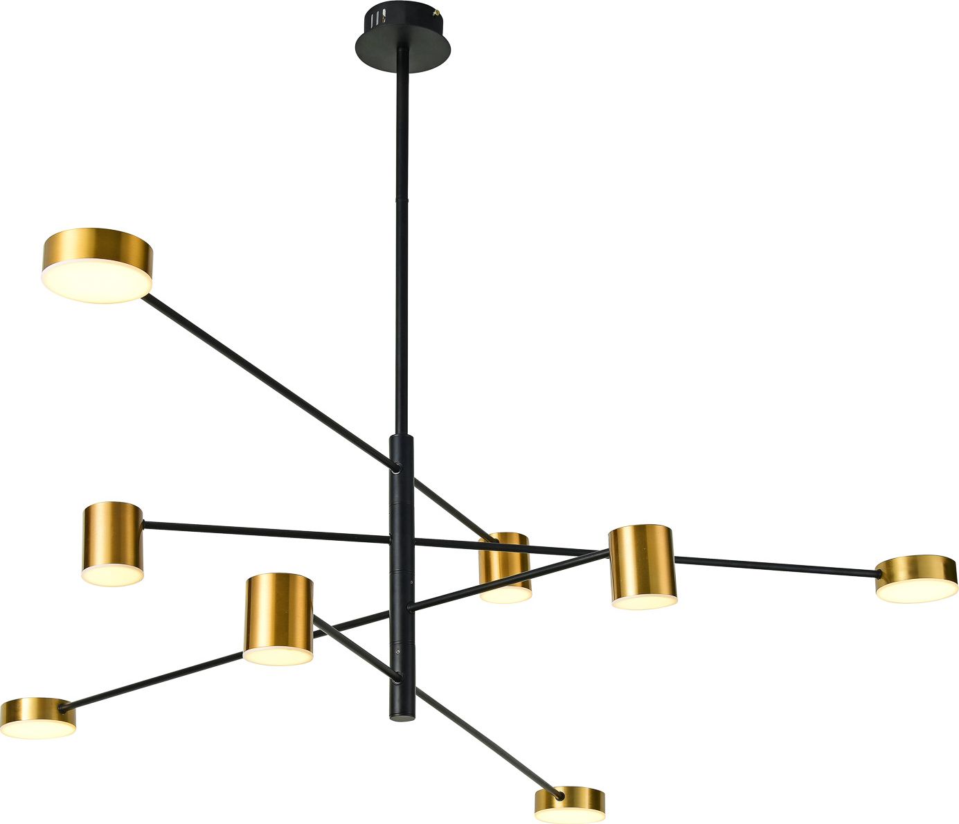 Lampa wisząca Italux Remdal ledowa nowoczesna czarny (PND-16374-8 BK+GD)