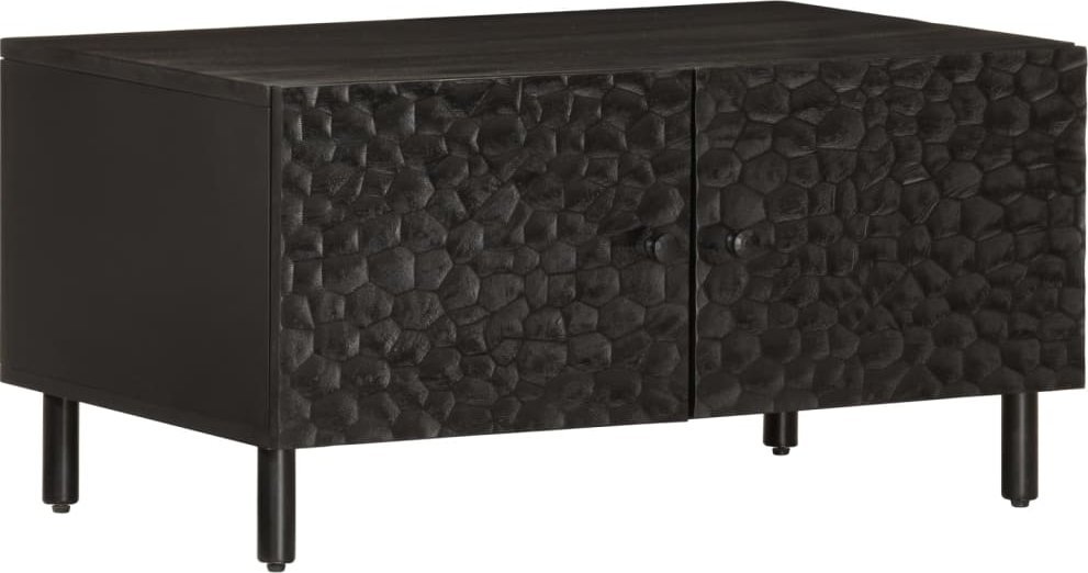 vidaXL Stolik kawowy, czarny, 80x50x40 cm, lite drewno mango