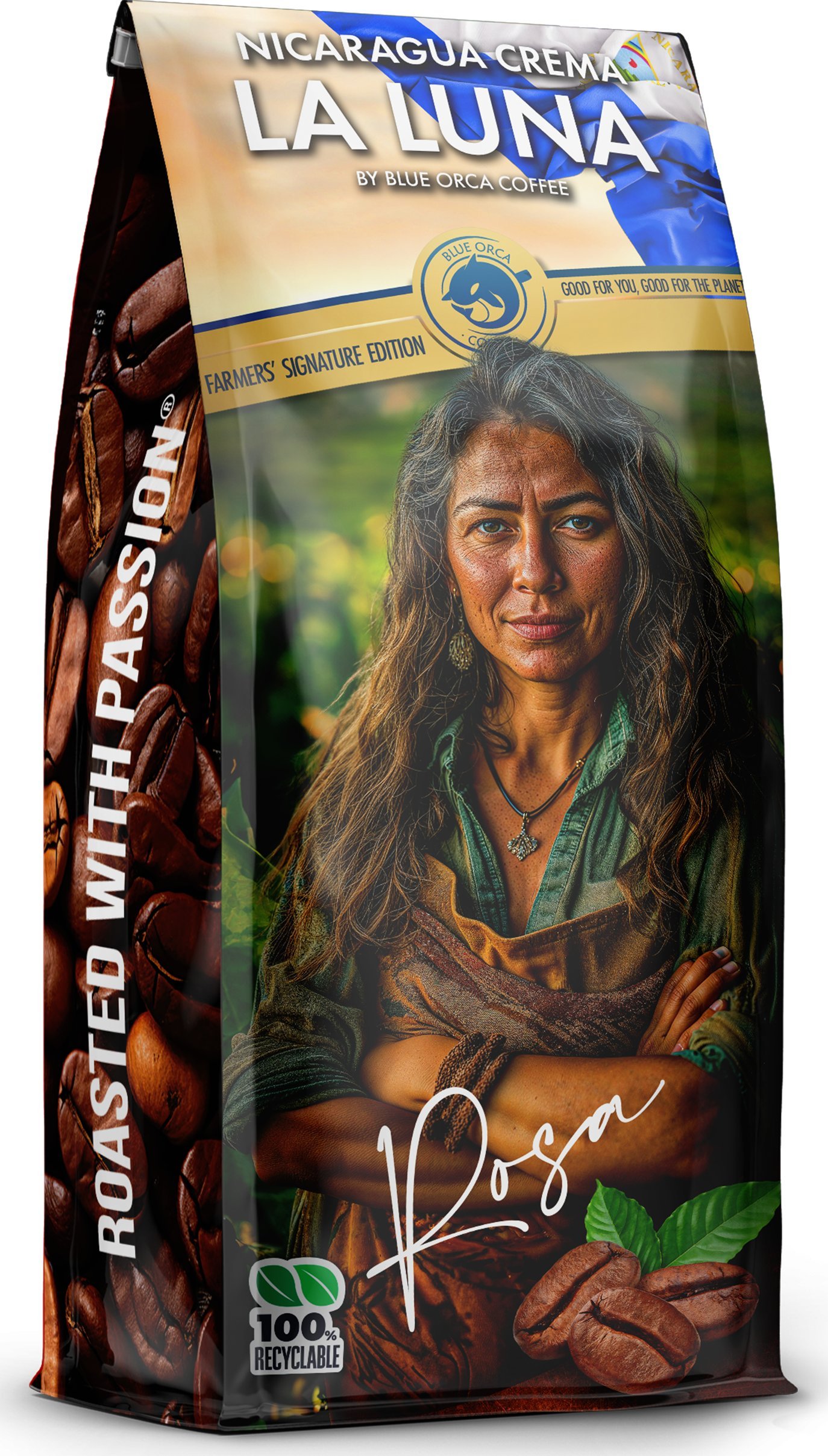 Kawa ziarnista Blue Orca Coffee Kawa ziarnista NICARAGUA LALUNA CREMA 1kg Farmers Limited Edition BLUEORCA