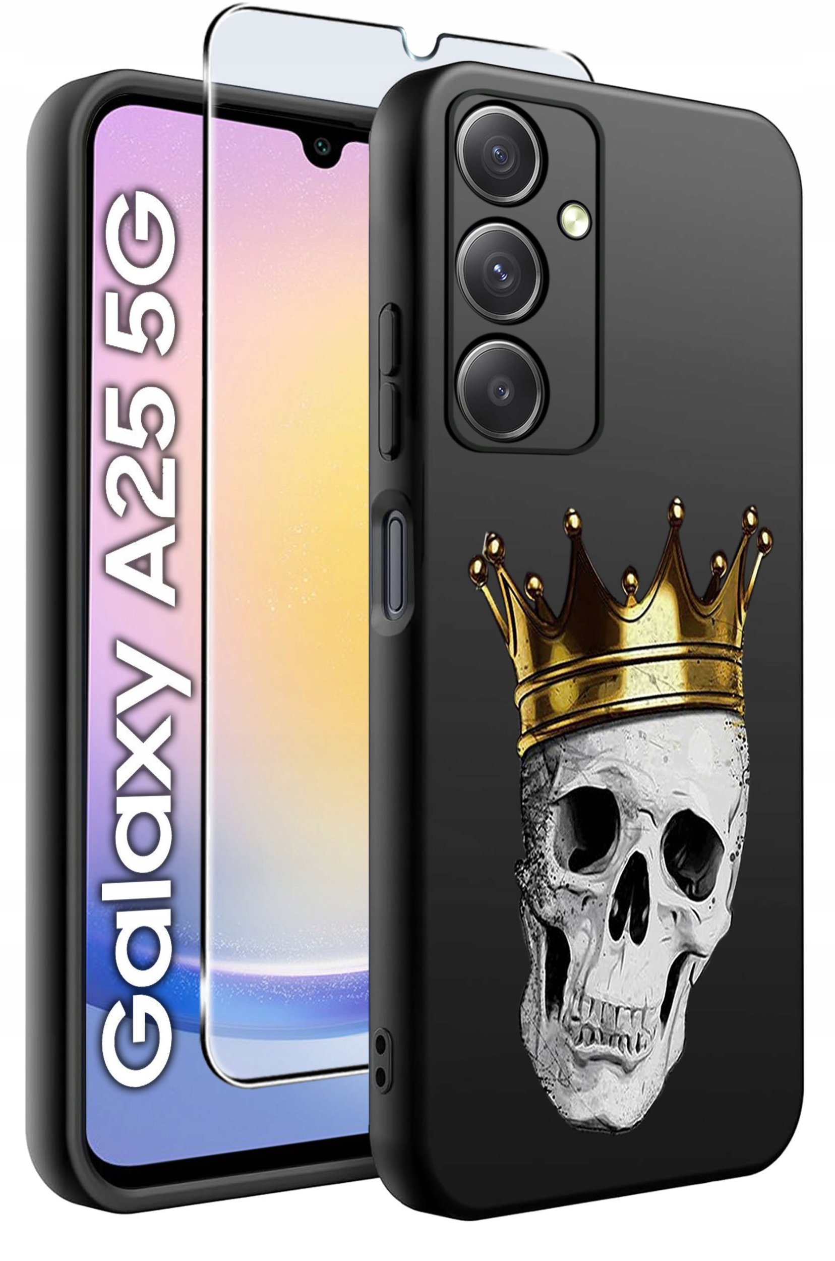 ETUI do Samsung A25 5G WZORY | SILIKONOWE MATT CASE + SZKŁO HARTOWANE 9H