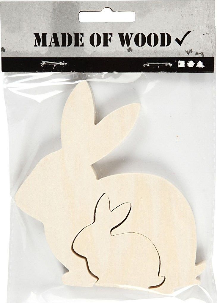 Creativ Company Zajączki 2w1 H: 10,5 i 5 cm sklejka