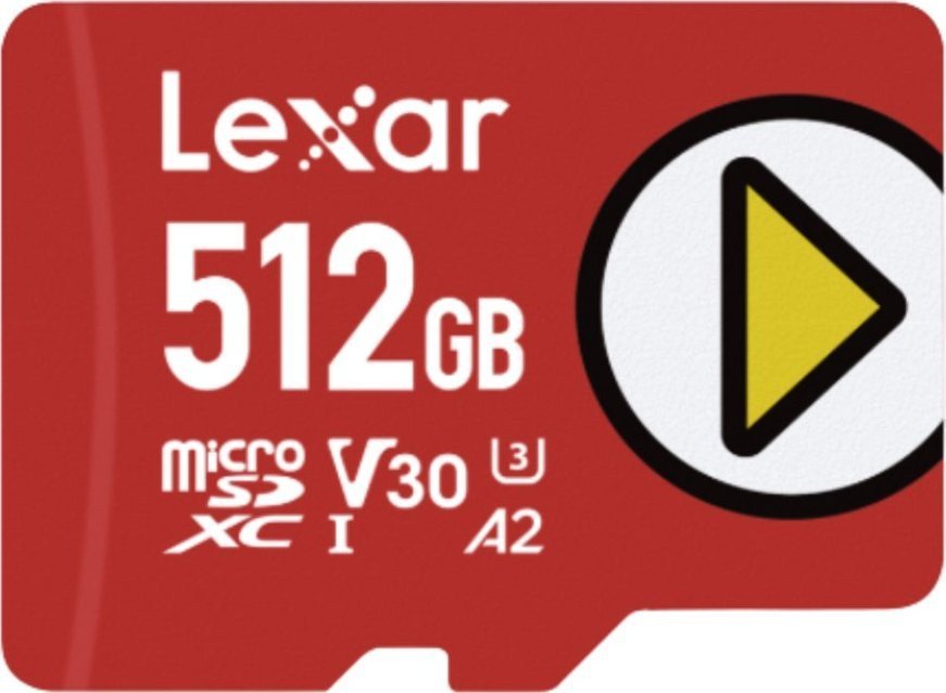 Karta Lexar PLAY MicroSDXC 512 GB Class 10 UHS-I/U1 A2 V30 (LMSPLAY512G-BNSNG)