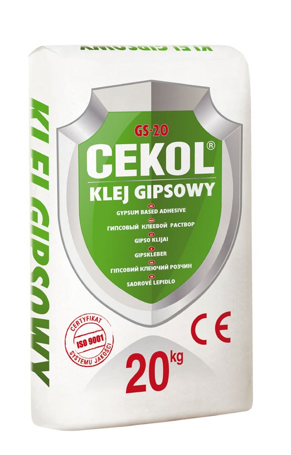 Cekol Klej gipsowy do przyklejania płyt kartonowo-gipsowych CEKOL GS-20 20kg