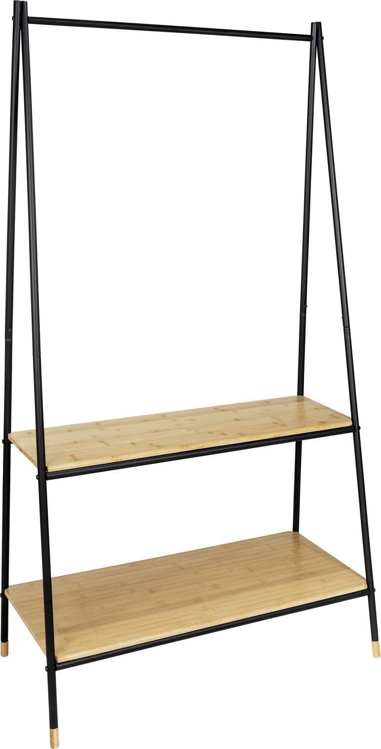 Wenko Stojący wieszak z bambusowymi półkami, 90 x 167 x 42 cm, Loft, WENKO