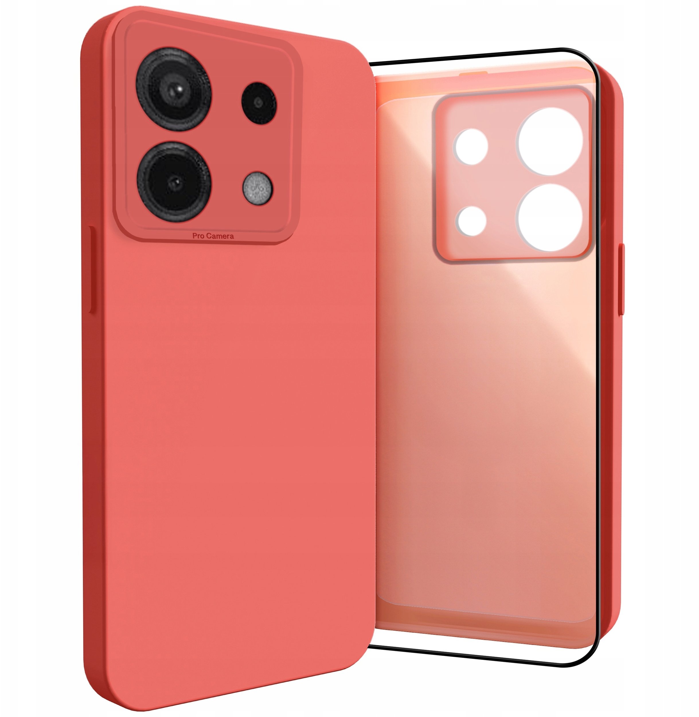 Etui do Xiaomi Redmi Note 13 Pro 5G (Osłona Kamery, Czerwone, Case) Szkło