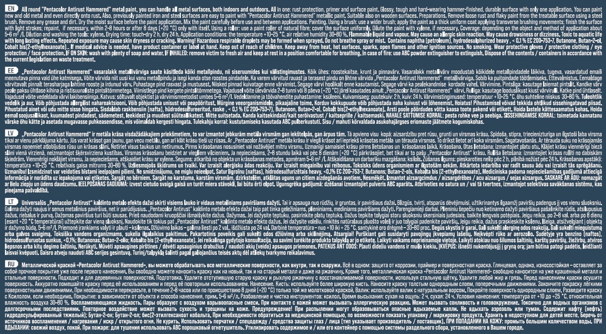 PAINT PENTAC ANTIRUST HAMMERED SLV 2,5L