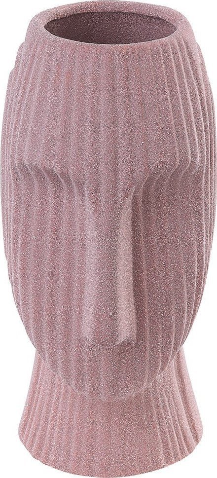 Beliani Wazon na kwiaty ceramiczny różowy PALLINI