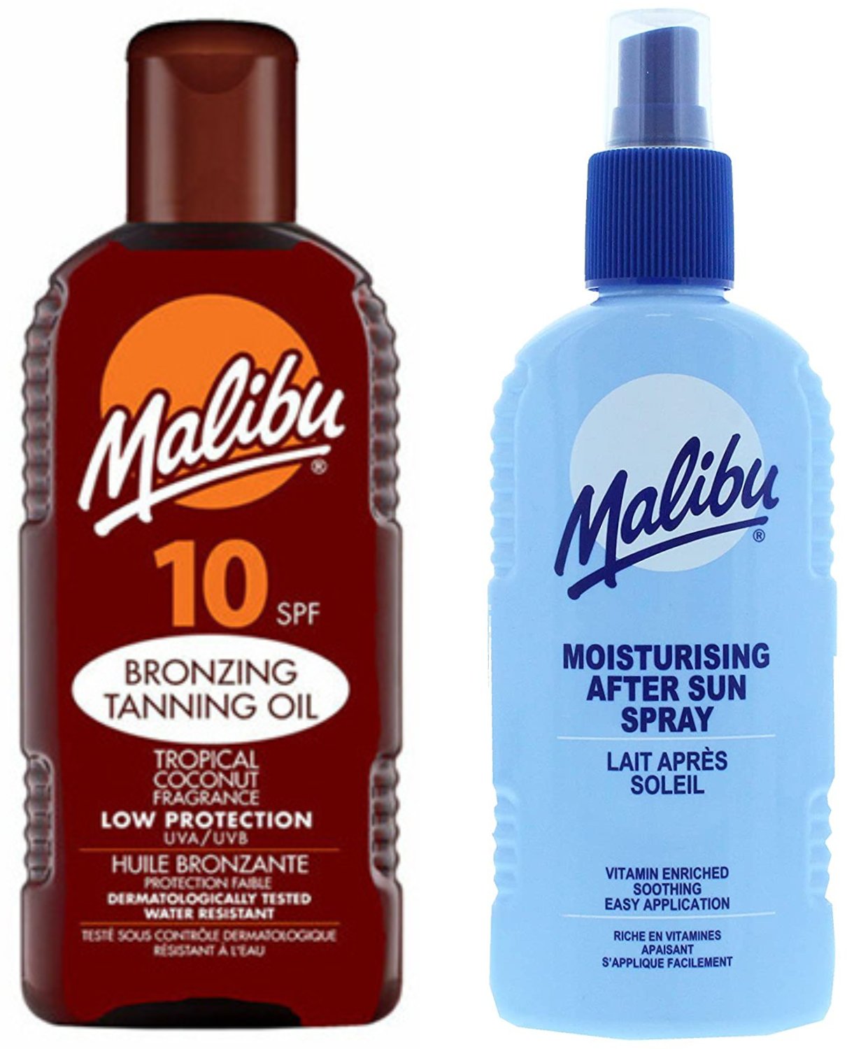 Malibu Olejek Do Opalania SPF10 200ml + Balsam W Sprayu Po Opalaniu 200ml