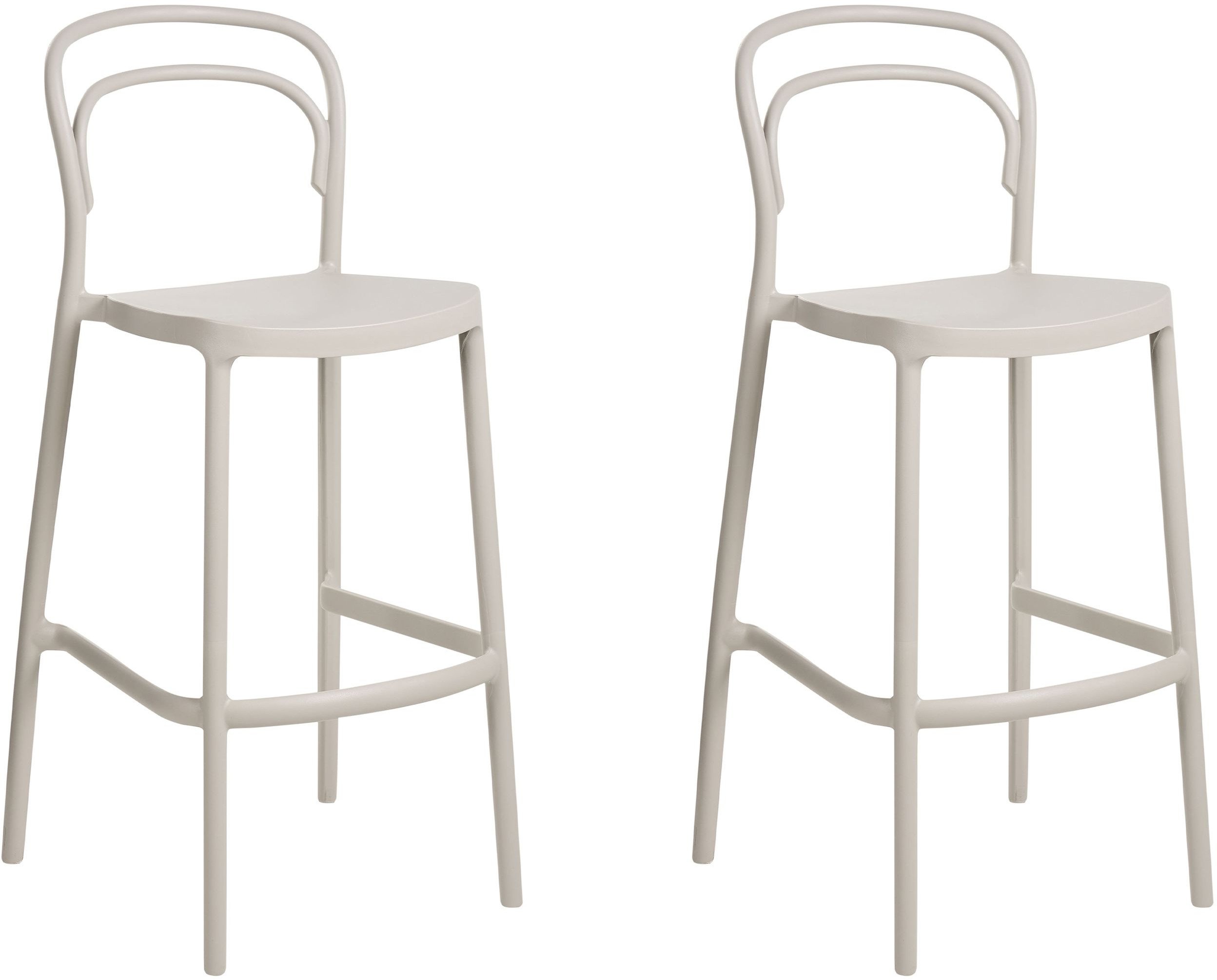 Zestaw 2 krzeseł barowych ogrodowych PORANO Beżowy