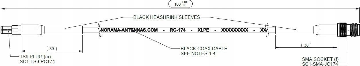 Adapter AV Panorama Antennas SMA SOCKET (f) - TS9 PLUG (m)