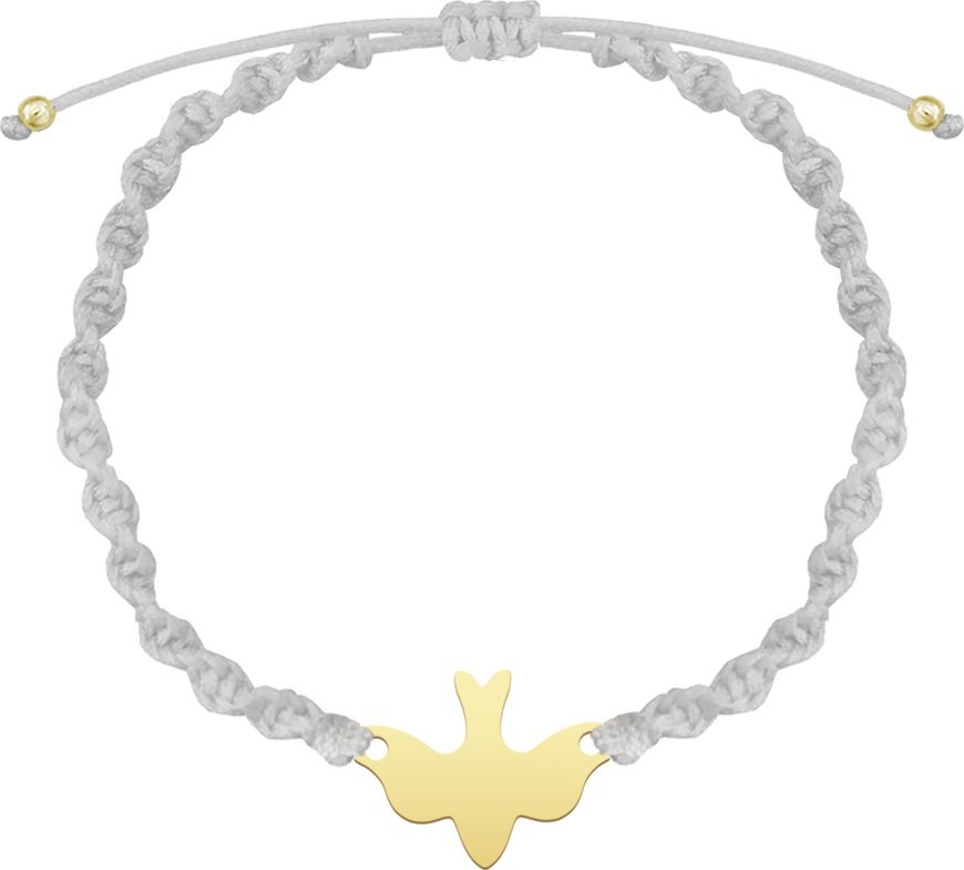 Radziszewska Jewellery Bransoletka na Bierzmowanie Gołębica srebro pozłacane GRAWER GRATIS