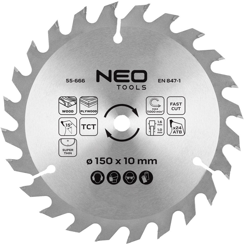 Neo Tools Tarcza do pilarki, widiowa 150 x 10mm, 1.6mm, 24 zęby, Energy+ / 25.73.20.0