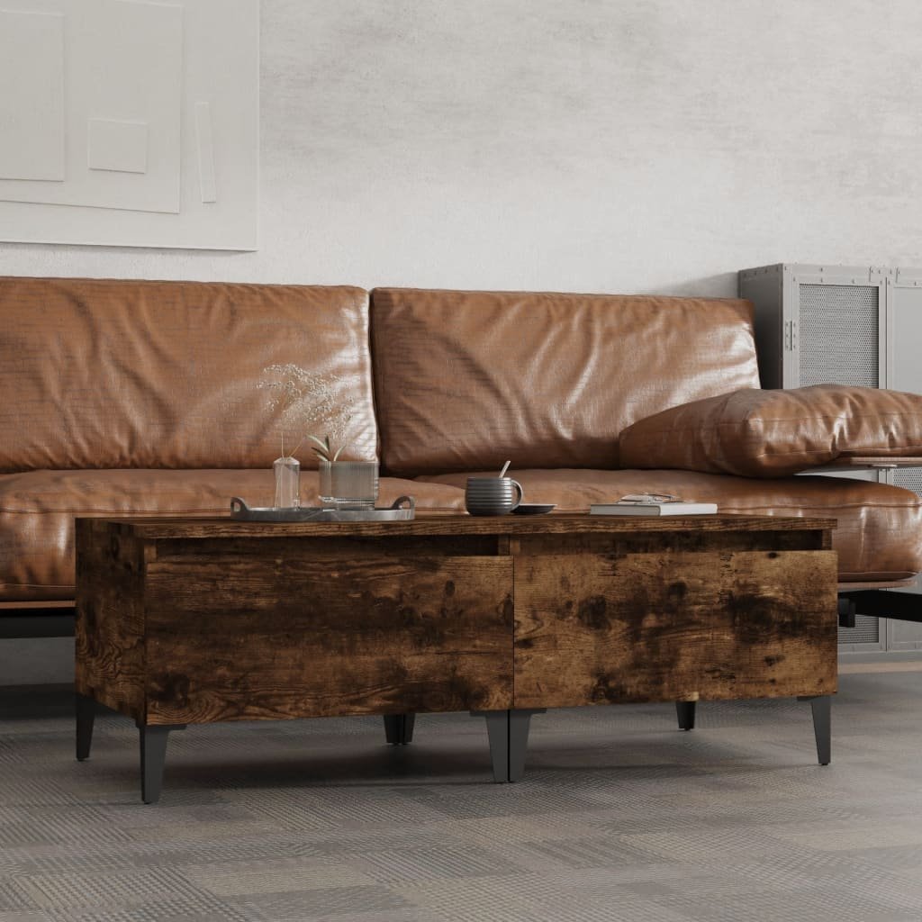 vidaXL Stoliki boczne, 2 szt., przydymiony dąb, 50x46x35 cm