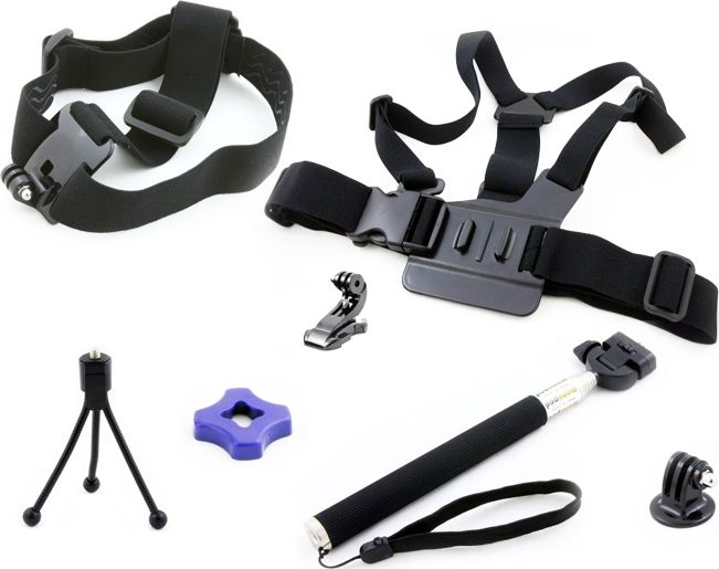 Xrec Zestaw MONOPOD / HEAD STRAP / CHEST MOUNT do GoPro HERO 5 4 3+ 3 + 2 1 / SJCAM / Xiaomi / Xiaoyi