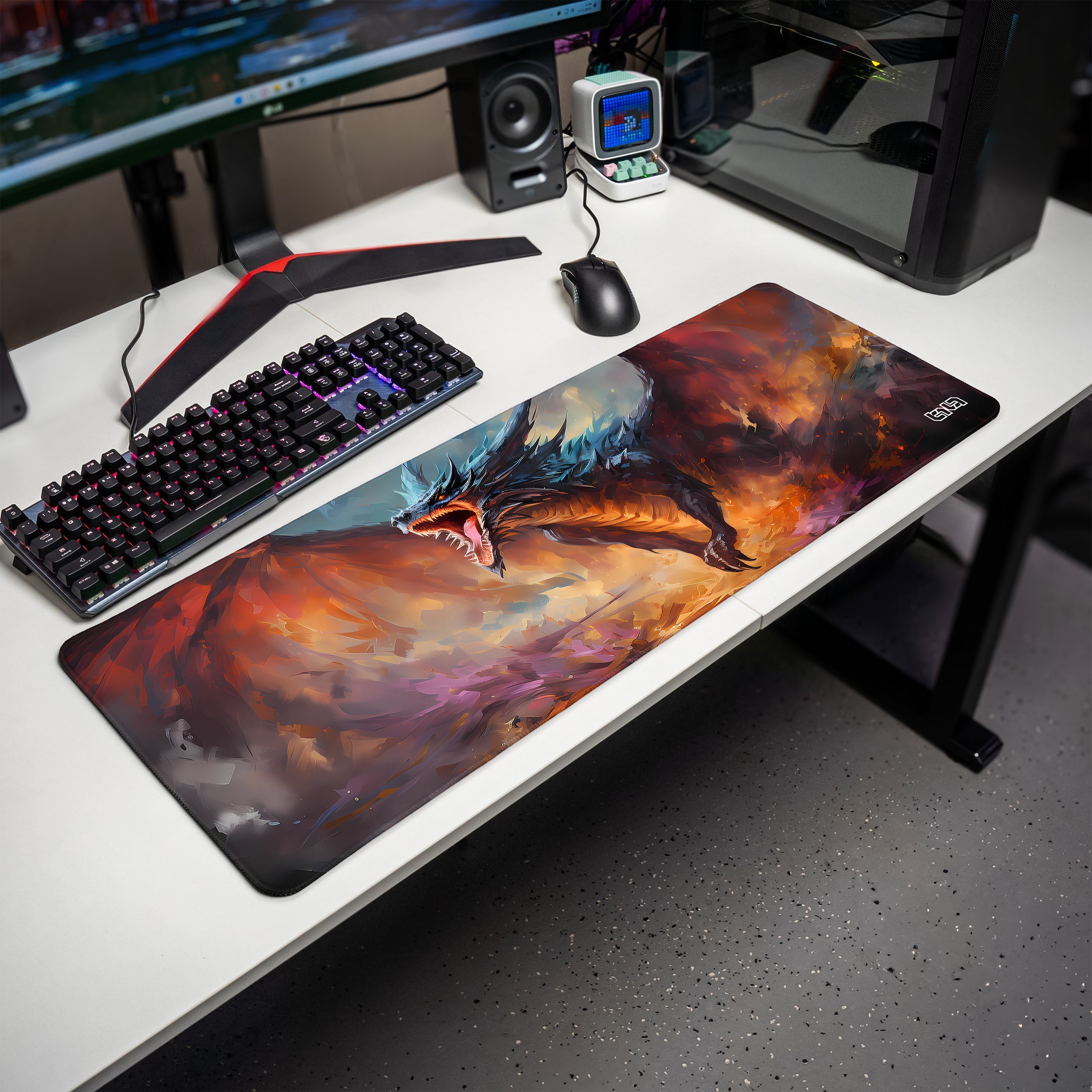 Podkładka Tilt PODKŁADKA GAMINGOWA Smoczy Gniew 80x30 TILT Na biurko Wytrzymała