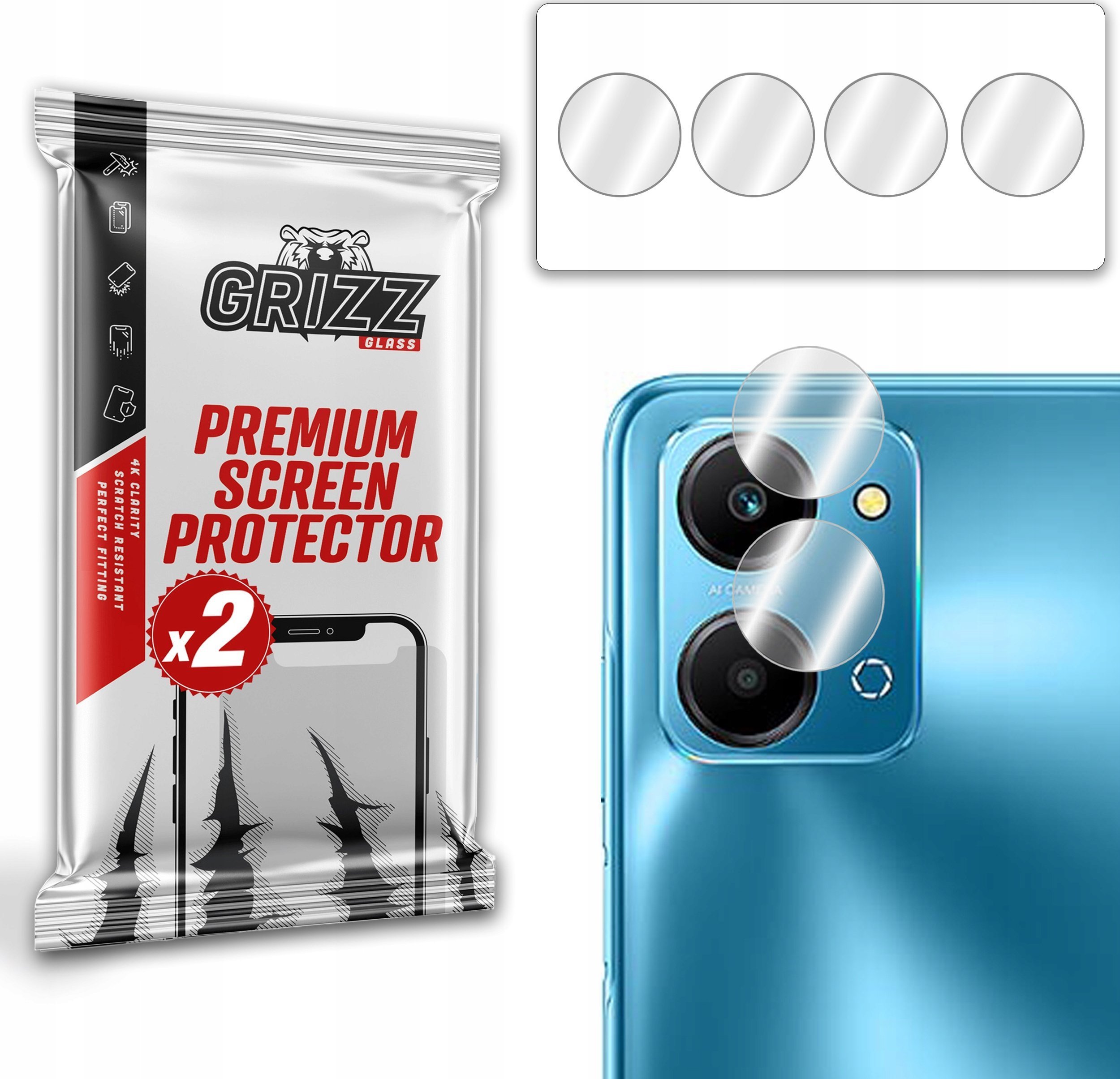 GrizzGlass Szkło na aparat GrizzGlass HybridGlass Camera Honor Play7T