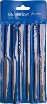 King Tony ZESTAW PILNIKÓW DO METALU 160mm 6szt. DROBNOZIARNISTE, RÓŻNE PROFILE, ETUI King Tony