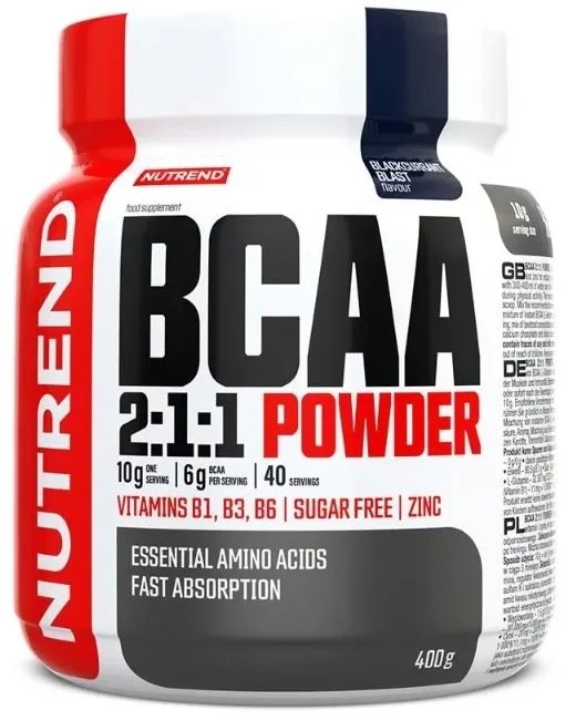 Nutrend - Aminokwasy, BCAA 2:1:1 Powder, Blackcurrant Blast, Proszek 400g