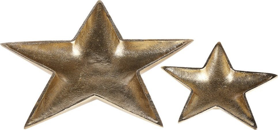 Beliani Zestaw 2 pater dekoracyjnych gwiazda złoty BANTEN