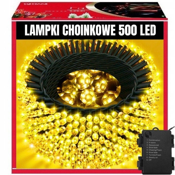 Lampki choinkowe ExtraLink LAMPKI SWIATELKA CHOINKOWE 500LED zewnętrzne wewnętrzne białe ciepłe 35M