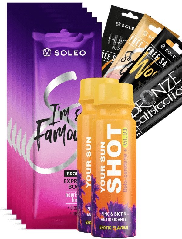 Soleo I'm So Famous 5x15ml Bronzer Do Opalania + Gratisy
