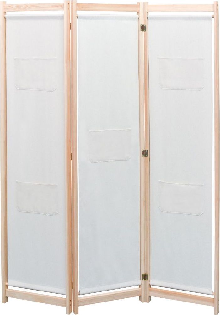 vidaXL Parawan 3-panelowy, szary, 120x170x4 cm, tkanina