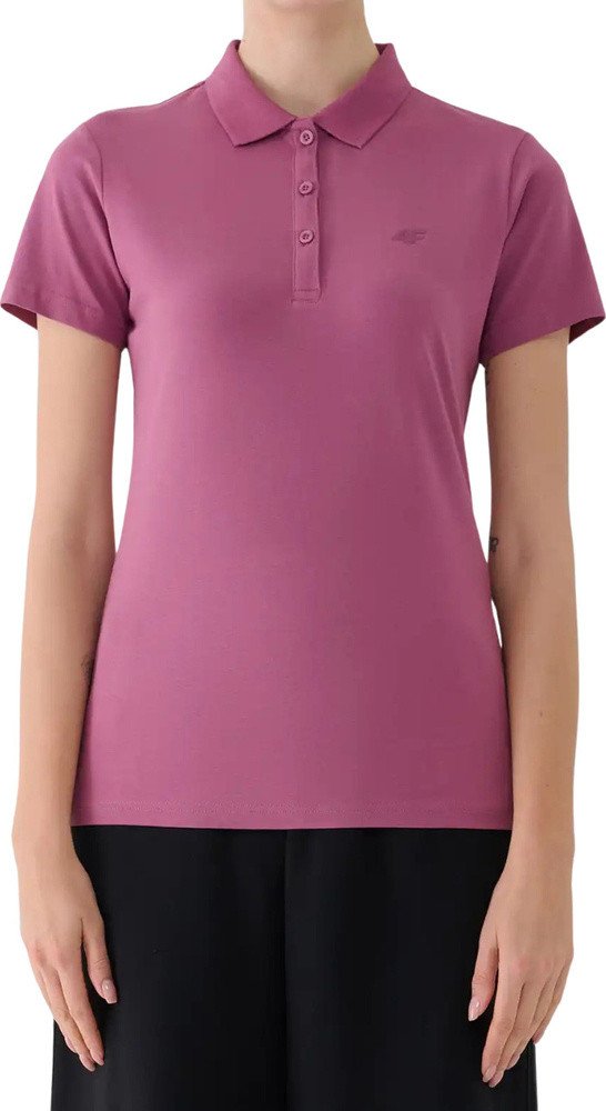 Koszulka damska polo 4F F554 różowa 4FWAW25TPTSF554 60S M