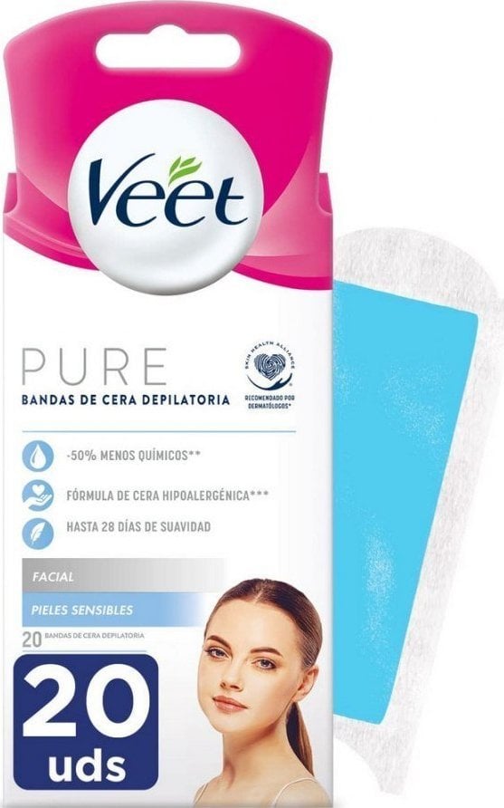 Veet Plastry do Depilacji Twarzy Veet Skóra wrażliwa 20 Sztuk