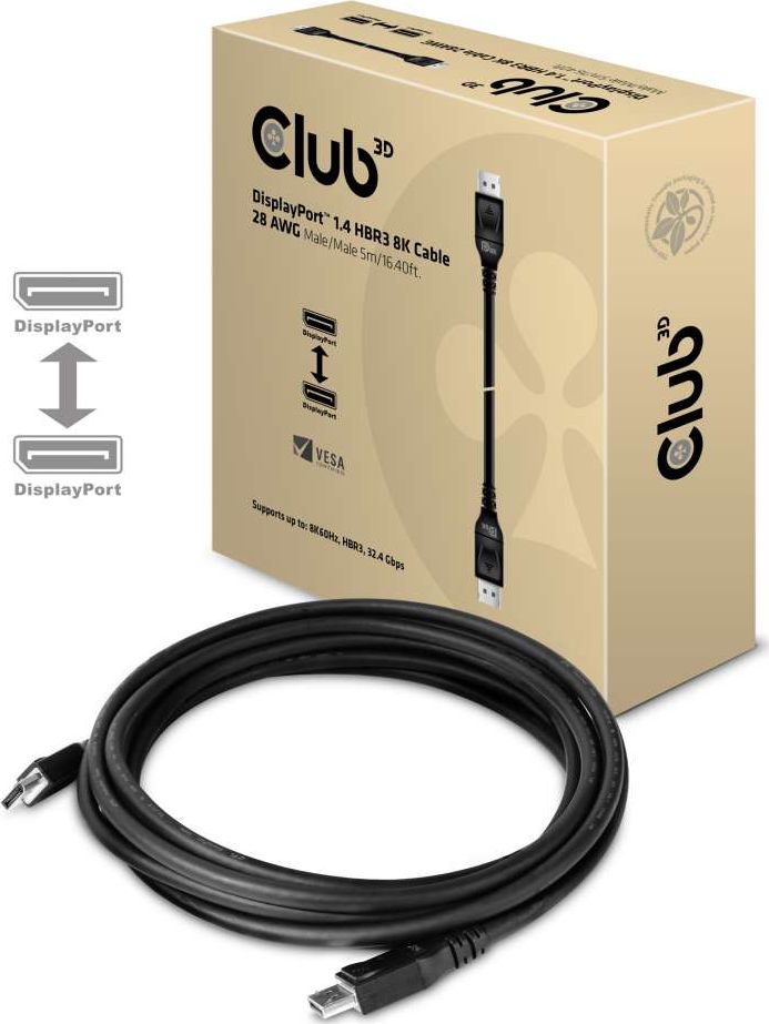Kabel Club 3D DisplayPort - DisplayPort 5m czarny (CAC-1061)