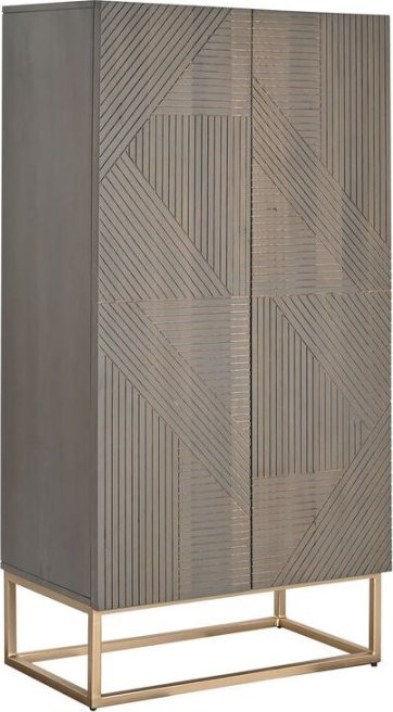 DKD Home Decor Szafa DKD Home Decor 70 x 38 x 140 cm Złoty Drewno Ciemny szary