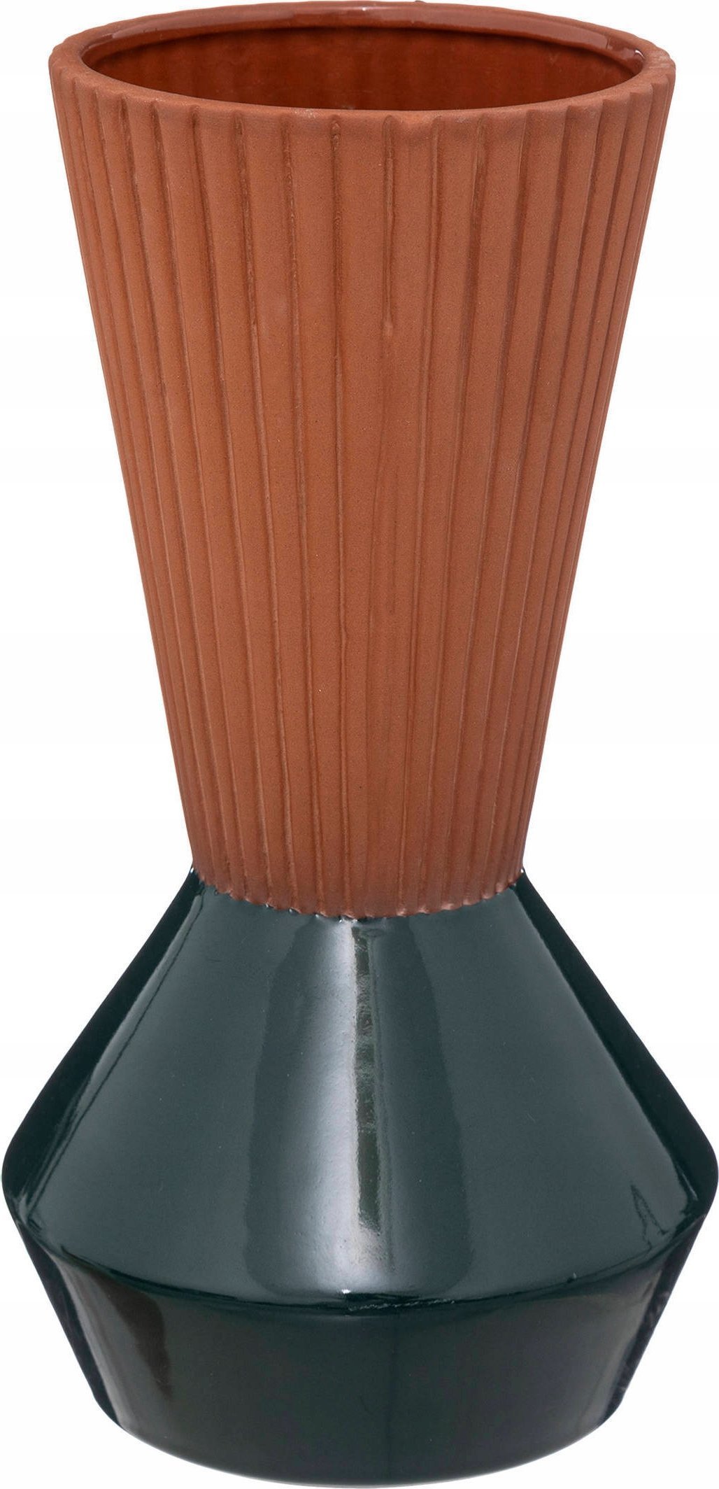 Atmosphera Wazon ALICANTE, terakota z zielonym, 25 cm