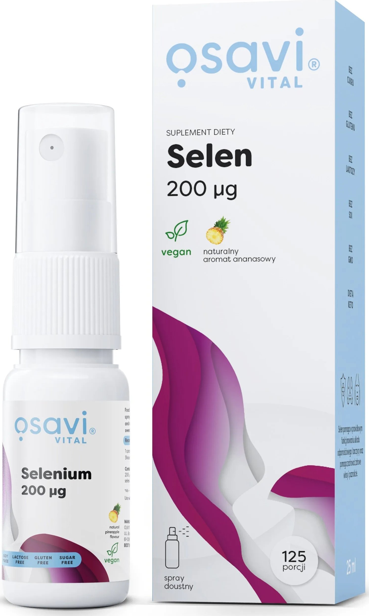 Osavi - Selen Spray Doustny, 200 g, Ananas, 25 ml