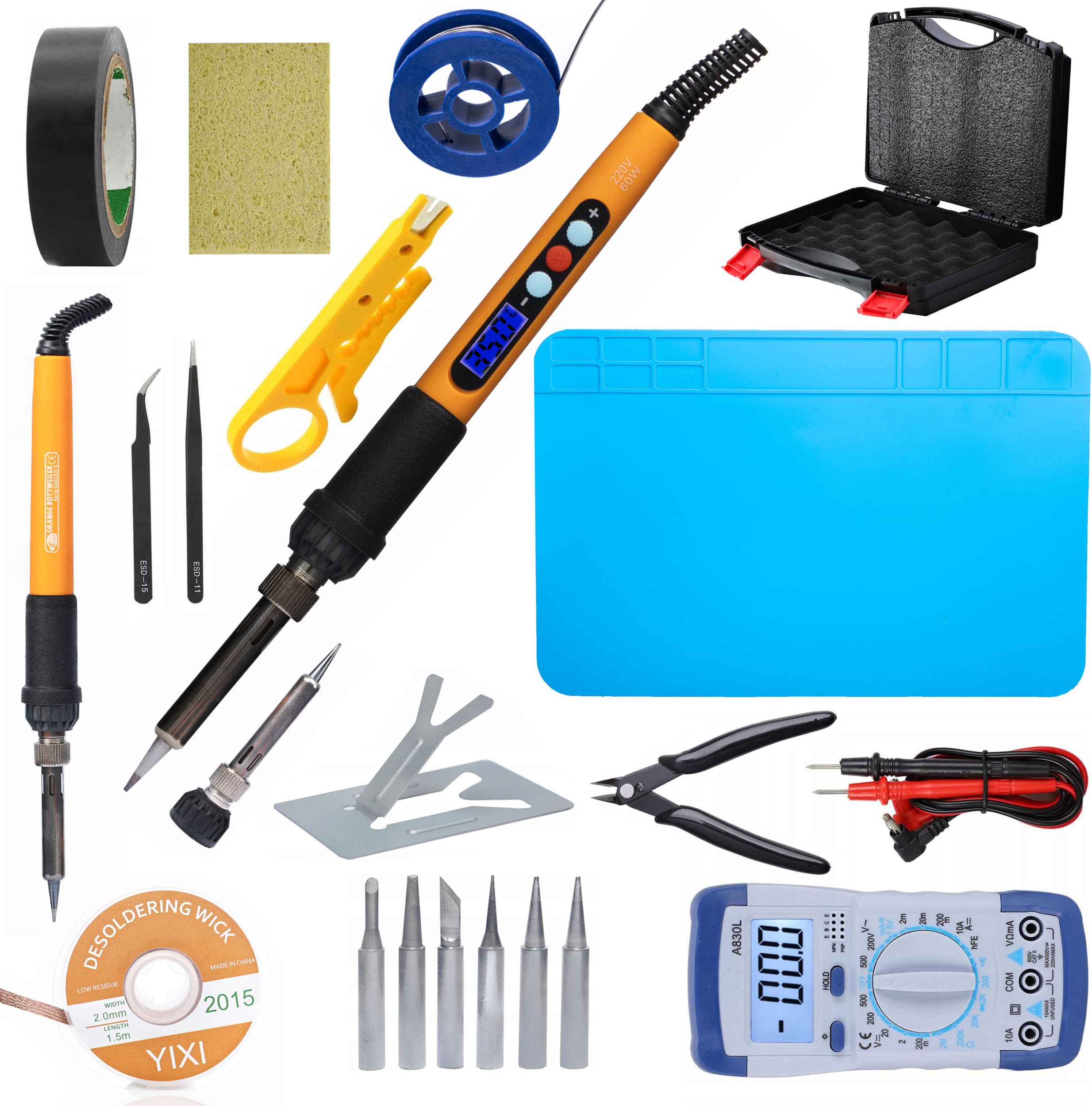 LUTOWNICA 60W GROTY PODSTAWKA CYNA PLECIONKA MIERNIK ŚCIĄGACZ WALIZKA MATA