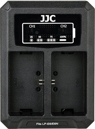 Ładowarka do aparatu JJC Ładowarka dwukanałowa JJC DCH-LPE6 do akumulatorów LP-E6