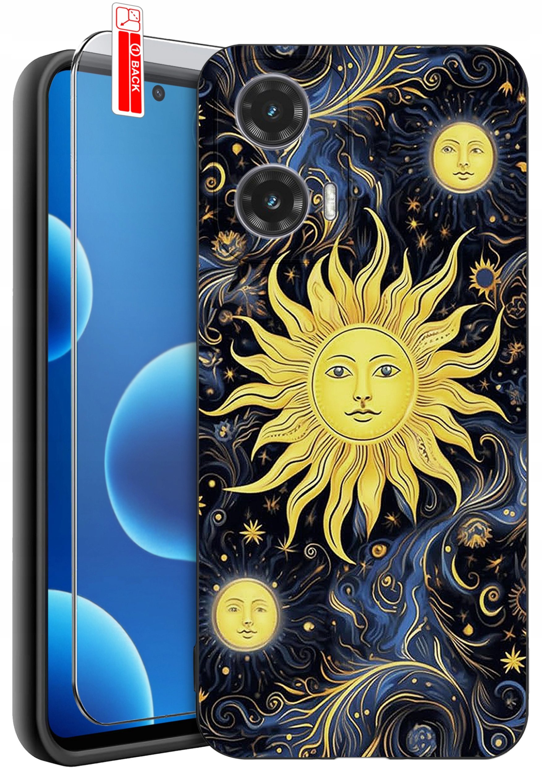 ETUI do Motorola Moto G45 5G | WZORY | SILIKONOWE MATT CASE + SZKŁO 9H