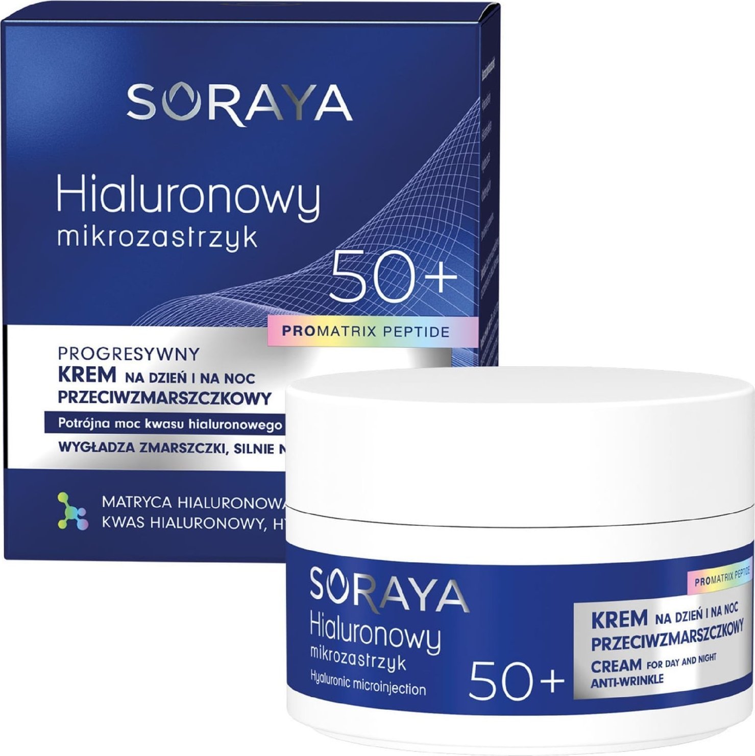 Soraya SORAYA Hialuronowy mikrozastrzyk Progresywny krem przeciwzmarszczkowy 50+ na dzień i na noc 50 ml