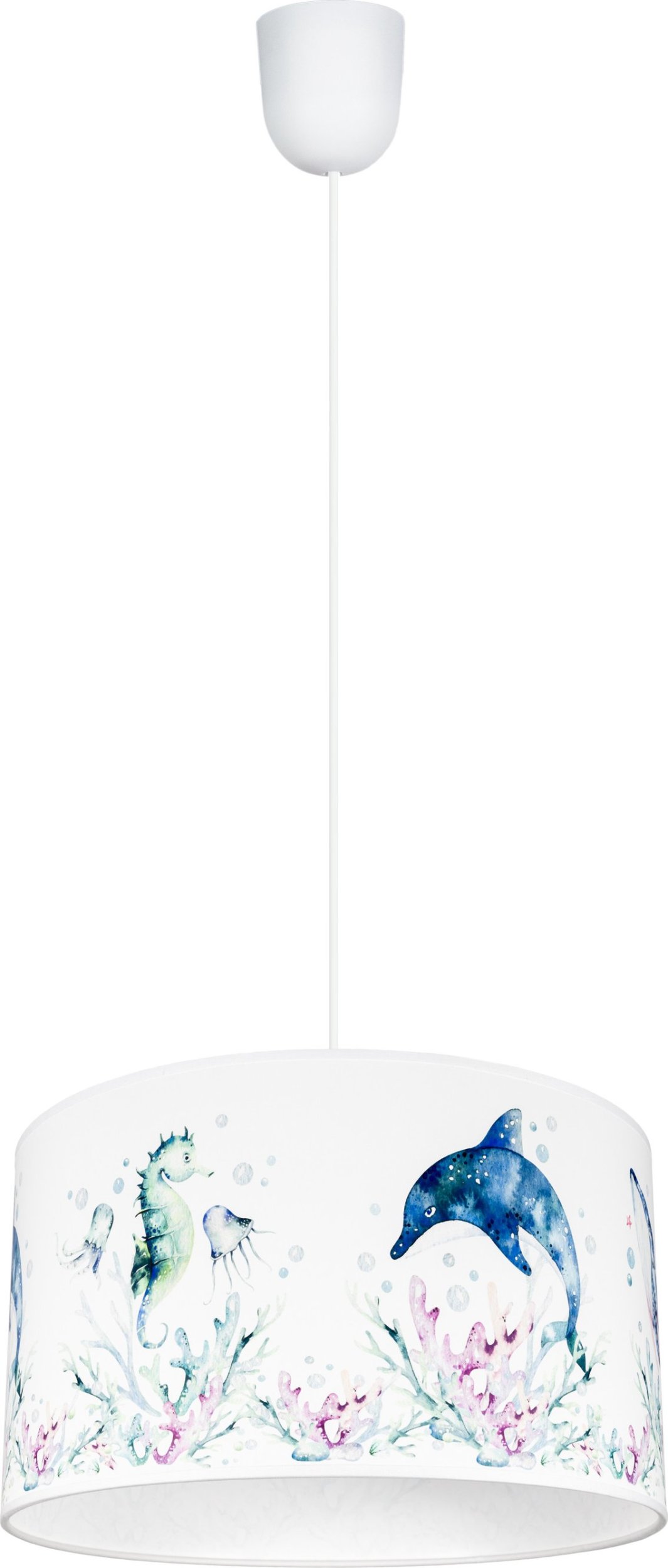 BELIS Lampa sufitowa wisząca dziecięca OCEAN biała 1 x E27 0904