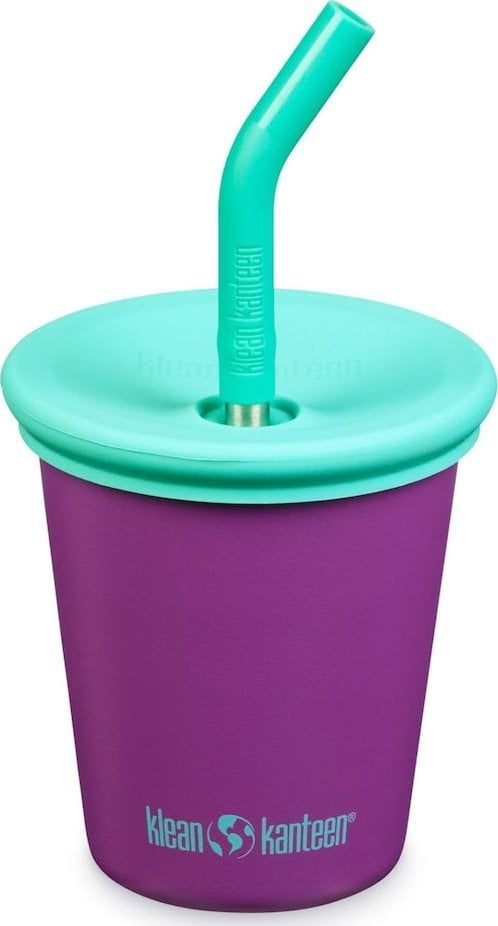 Klean Kanteen Kid Kanteen Kid Steel Cup (Kid Straw Lid), 296ml/10oz, Sparkling Grape