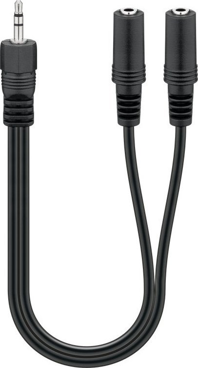 Kabel Goobay Jack 3.5mm - Jack 3.5mm x2 0.2m czarny (50464)
