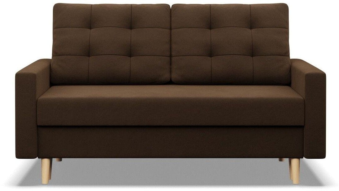 Sofa rozkładana, MILO, Mikrofaza, 152x92x92 cm, brązowy
