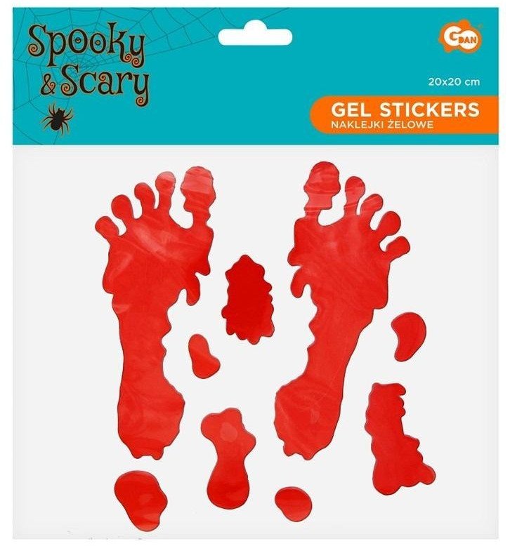 Naklejki żelowe zakrwawione stopy 20x20cm
