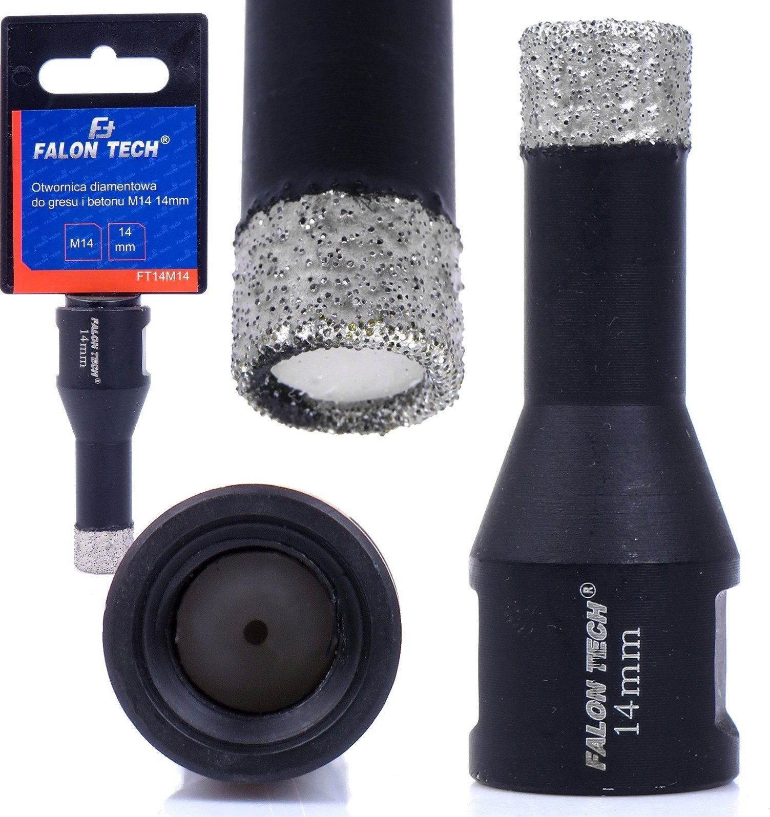 Falon-Tech OTWORNICA DIAMENTOWA DO GRESU KAMIENIA KORONKA 14mm M14
