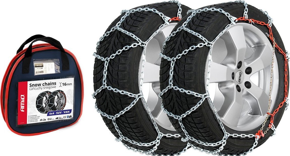 AMiO 02125 Łańcuchy śniegowe 4x4 16mm KN-260